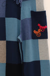 YANYAN KNITS Check Colorblock Sweatpants YYK-YYW23-0183-LAN Blue YYK-YYW23-0182